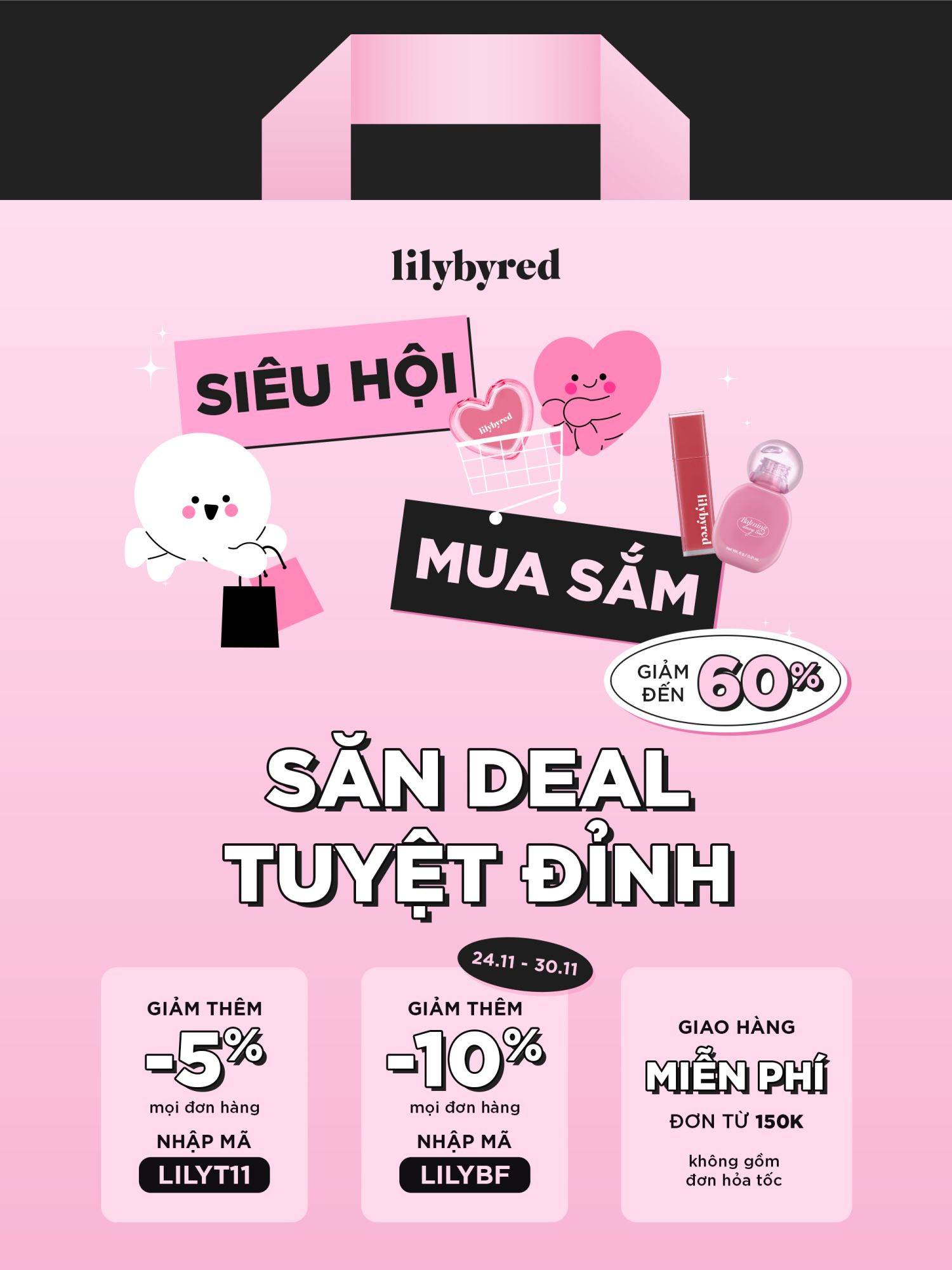 Siêu Hội Mua Sắm - Ưu Đãi Cộng Dồn Lên Tới 60%, Nhận Ngay Tại Đây