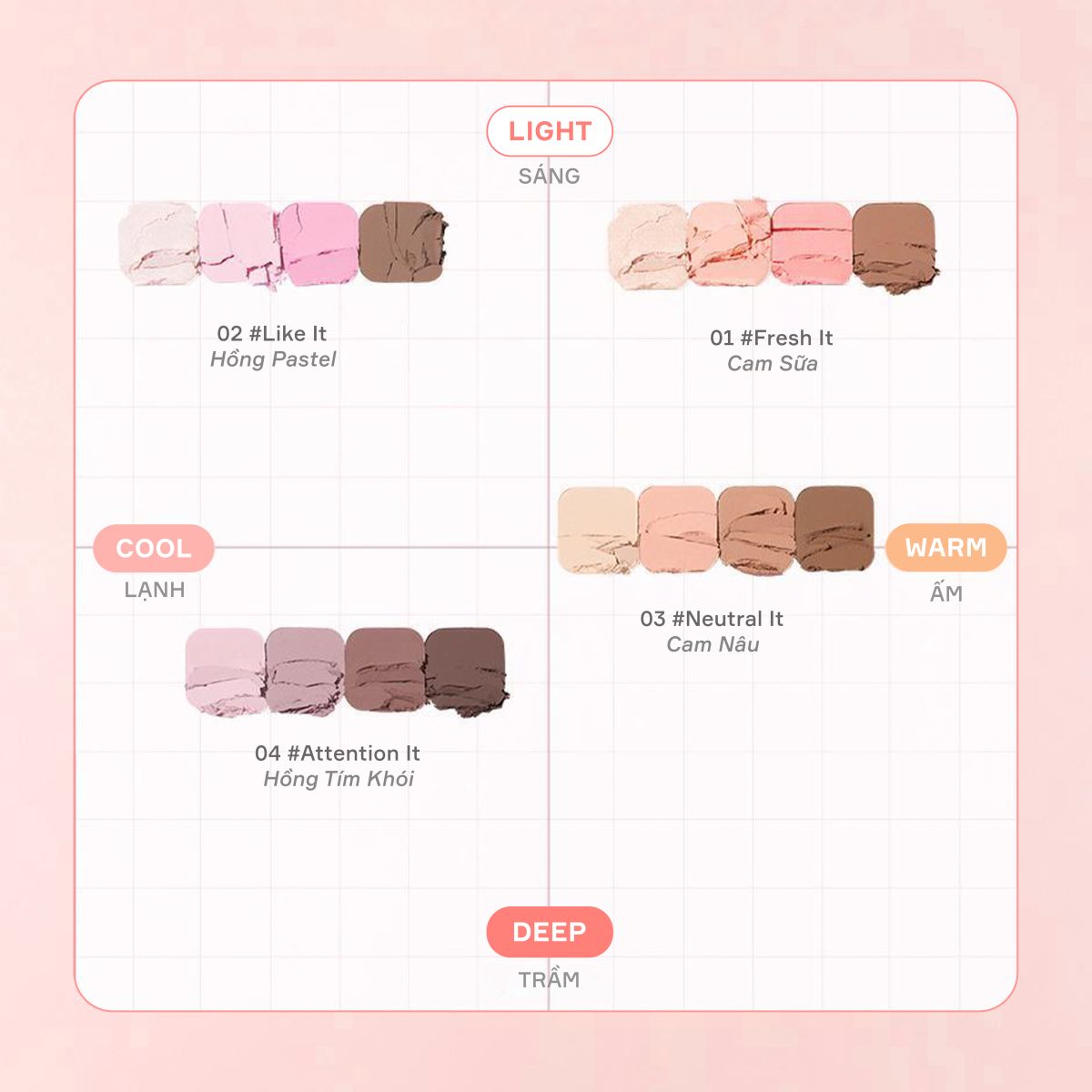 Bảng Phấn Mắt 4 ô Lilybyred Mood It Palette 3g