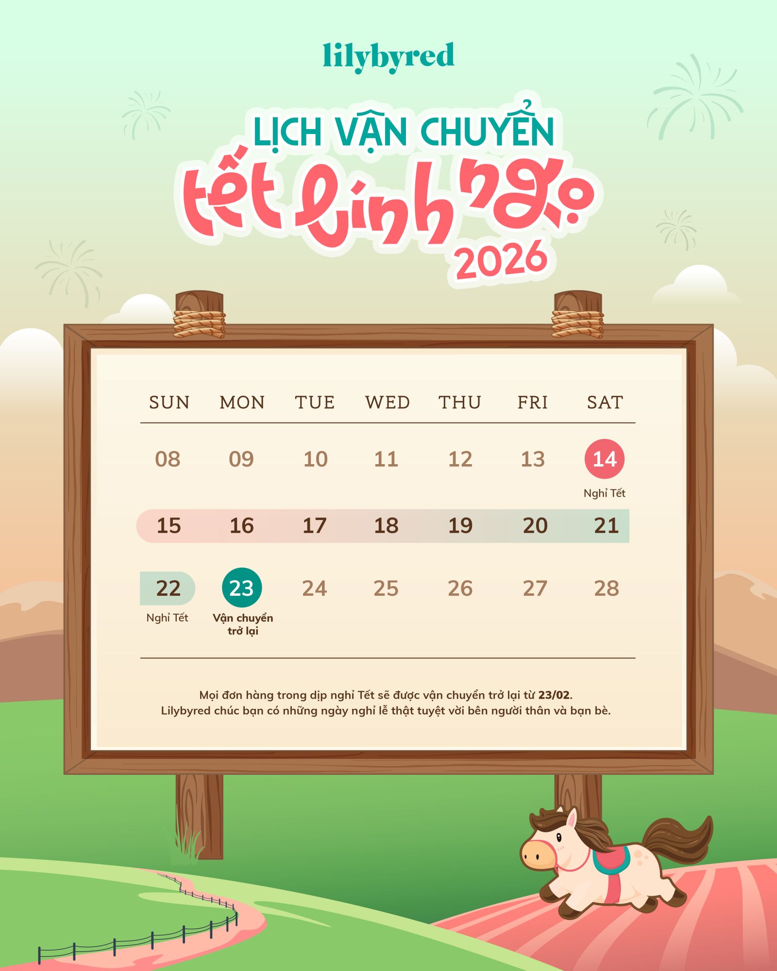 📢 THÔNG BÁO LỊCH VẬN CHUYỂN TẾT NGUYÊN ĐÁN 2026